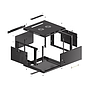 Lanberg 19" wall-mount rack cabinet, 6U/600*600 with metal door (flat pack), black