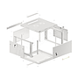 Lanberg 19" wall-mount rack cabinet, 6U/600*600 with metal door (flat pack), grey
