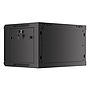 Lanberg 19" wall-mount rack cabinet, 6U/600*450 with metal door (flat pack), black