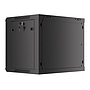 Lanberg 19" wall-mount rack cabinet, 9U/600*450 with metal door (flat pack), black