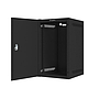 Lanberg 10" wall-mount rack cabinet, 9U/280*310 with metal door (flat pack), black