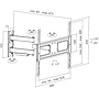 Logilink TV wall mount, 37"-70", tilt +10°-20°, swievel +-90°, 473mm, maximum weight (capacity) 50kg, black