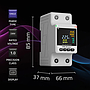 Qoltec single-phase electronic wattmeter, energy consumption meter, DIN35, remote control, measurement history, Wi-Fi,Tuya, Smart life