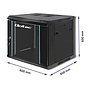 Qoltec 19" wall-mount rack cabinet 9U 600*500*600, with glass door, black