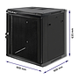 Qoltec 19" wall-mount rack cabinet 12U 600*635*600, perforated doors, black
