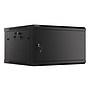 Lanberg 19" wall-mount rack cabinet, 6U/600*600 with metal door (flat pack), black