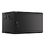 Lanberg 19" wall-mount rack cabinet, 6U/600*450 with metal door (flat pack), black