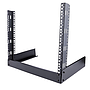2-post 8U desktop server rack, small open frame 19" computer rack, compact network rack for AV/studio/data/IT equipment - free standing two-post home/office rack