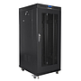 Lanberg 19" 27U free standing rack cabinet, 600*800, mesh door, LCD, flat pack, black